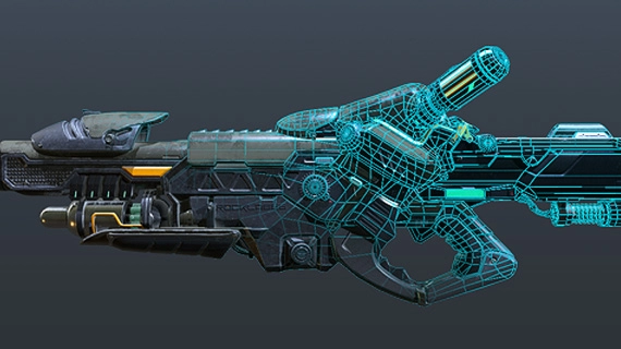 Gun 3D game art design illustration